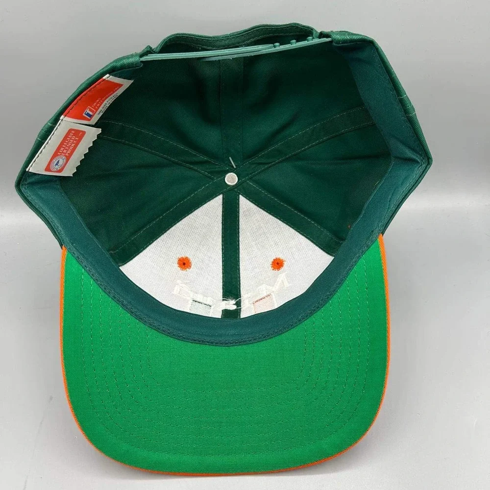 Vintage Miami Hurricanes Hat Men Green Twins Enterprise Snap Back Cap New